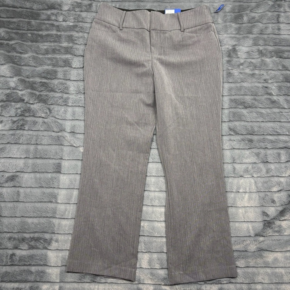 Apt 9 Womens Gray Herringbone Bootcut Dress Pants Tummy Control 8P Short NWT